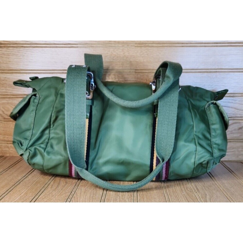 Franco Sarto Green Canvas Purse \Tote Bag (Pre-Owned)